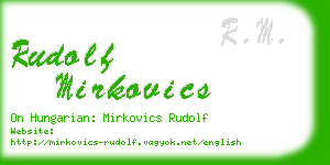 rudolf mirkovics business card